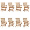 Folding Patio Chairs 8 pcs Solid Teak Wood
