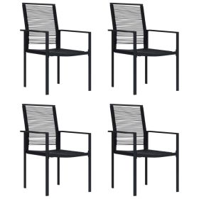 Patio Chairs 4 pcs PVC Rattan Black