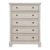 Wire-Brushed White Finish 1pc Chest of Drawers with Ball Bearing Glides Transitional Bedroom Furniture