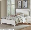 White High Gloss Finish Modern Queen Bed 1pc LED Light Headboard Faux Leather Upholstered Wooden Furniture