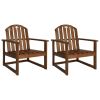 Patio Sofa Chairs 2 pcs Solid Acacia Wood