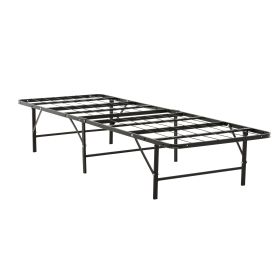 Bedroom Furniture Twin XL Size Solid Metal Foundation Bed Base, Strong Mattress Platform Bed Frame, Black