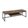 Weathered Oak and Black 1-shelf TV Stand