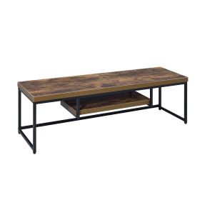 Weathered Oak and Black 1-shelf TV Stand