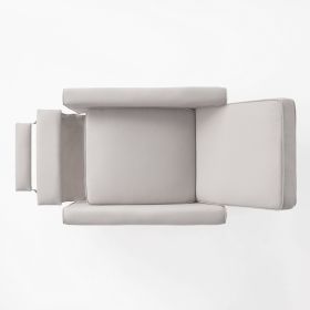 Grey Linen Push Back Chair for Elegant Home D��cor