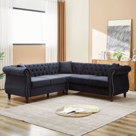 83.5-Inch Oversized Corner Sofa, L-Shaped Sectional Couch, 5-Seater Corner Sofas with 3 Pillows for Living Room, Bedroom, Apartment, Office