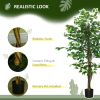 HOMCOM 5ft Artificial Ficus with Pot, Indoor Outdoor Fake Plant for Home Office Living Room Decor