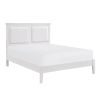 Classic Traditional 1pc Queen Bed Upholstered Headboard Faux Leather White Finish Bedroom Furniture