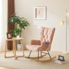 Rocking Chair with High Back Upholstered Rocking Chair Modern Rocking Chair for Living Room, Nursery and Bedroom