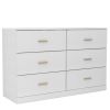 Modern White 6-Drawer Dresser for Bedroom - Ample Storage Wide Chest of Drawers, Sturdy & Safe