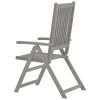 Patio Reclining Chairs 8 pcs Gray Solid Acacia Wood