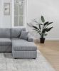 Stunning Modern Fog Color 2pc Sectional Set Corduroy Couch LAF And RAF Chaise Armless Loveseat Living Room Furniture