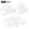 Modern Living Room Sofa Set Linen Upholstered Couch Furniture for Home or Office ,Light Grey-Blue,(1+3-Seat,Old Sku:SG000371AAA)
