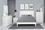 Classic Traditional 1pc Queen Bed Upholstered Headboard Faux Leather White Finish Bedroom Furniture