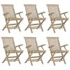 Folding Patio Chairs 6 pcs Gray 22"x24"x35" Solid Wood Teak