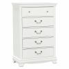 Classic Traditional Style White Finish 1pc Chest of 5x Dovetail Drawers Wooden Bedroom Furniture