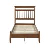 Transitional Design Twin Platform Bed Chestnut Finish Wood Frame Bedroom Furniture 1pc Bed in a Box