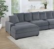 Contemporary Dark Gray 6pc Modular Sectional Set Corduroy Couch LAF & RAF Chairs 2x Armless Chairs 2x Ottomans Living Room Furniture