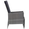 Reclining Patio Chair with Cushions Poly Rattan Gray