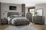 Modern Style Clean Line Design Gray Finish 1pc Queen Size Bed Contemporary Bedroom Furniture