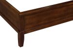 Dark Cherry Finish 1pc Queen Sleigh Bed Button-Tufted Faux-Leather Upholstered Headboard Transitional Style Bedroom Furniture