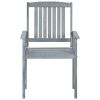 Patio Chairs 8 pcs Solid Acacia Wood Gray