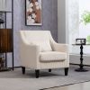 COOLMORE Modern Accent Chair,Upholstered Armchair with Scooped Arms for Bedroom,Apartment,Studio,Office,Waiting Room(Beige Corduroy)