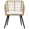 Patio Chairs with Cushions 2 pcs Poly Rattan Oak