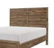 Weathered Pine Finish 1pc Queen Bed Modern Line Pattern Rusticated Style Bedroom Furniture