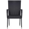 Stackable Patio Chairs 4 pcs Poly Rattan Black
