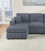 Stunning Modern Dark Gray 2pc Sectional Set Corduroy Couch LAF And RAF Chaise Armless Loveseat Living Room Furniture