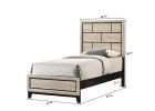 Cotemporary Gray Finish Twin Size Panel Low-profile Youth Kids Bed Geometric Design Wooden Bedroom Furniture