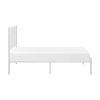 1pc Twin Platform Bed, Metal Frame White Finish Faux Cane Panel Headboard Casual Coastal Bedroom Furniture, Bed in a Box
