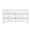 Seven Drawers Large Chest of Drawer Cabinet with Golden Handle and Golden Legs White Color
