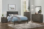 Contemporary Design Dark Gray Finish Full Bed 1pc Button-Tufted Faux Leather Upholstered Headboard Wooden Bedroom Furniture