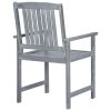 Patio Chairs 8 pcs Solid Acacia Wood Gray