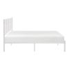 1pc Queen Platform Bed, Metal Frame White Finish Faux Cane Panel Headboard Casual Coastal Bedroom Furniture, Bed in a Box
