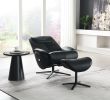 Black Motion Swivel Accent Chair with Ottoman