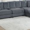 Living Room Furniture Armless Chair Dark Gray Corduroy 1pc Armless Chair Soft Cushion Wood Legs