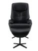 Black Motion Swivel Accent Chair with Ottoman