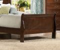 Classic Louis Philipe Style Twin Size Bed Brown Cherry Finish 1pc Traditional Design Bedroom Furniture Sleigh Bed