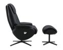 Black Motion Swivel Accent Chair with Ottoman