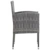 Patio Chairs with Dark Gray Cushions 4 pcs Gray Poly Rattan