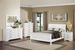 Classic Louis Philipe Style White Queen Size Bed 1pc Traditional Design Bedroom Furniture Sleigh Bed