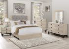 Modern Design Bedroom Furniture Cream Finish 1pc Beautiful Full Bed Button-Tufted Fabric Upholstered Headboard, Bed in a Box