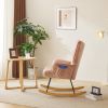 Rocking Chair with High Back Upholstered Rocking Chair Modern Rocking Chair for Living Room, Nursery and Bedroom