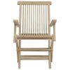 Folding Patio Chairs 2 pcs Gray 22"x24"x35" Solid Wood Teak