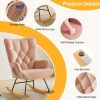 Rocking Chair with High Back Upholstered Rocking Chair Modern Rocking Chair for Living Room, Nursery and Bedroom