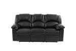 New Contemporary Motion Sofa 1pc Couch Living Room Furniture Black Bonded Leather
