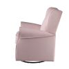 Pink Rolled Arms Swivel Chair with Nailhead Accent